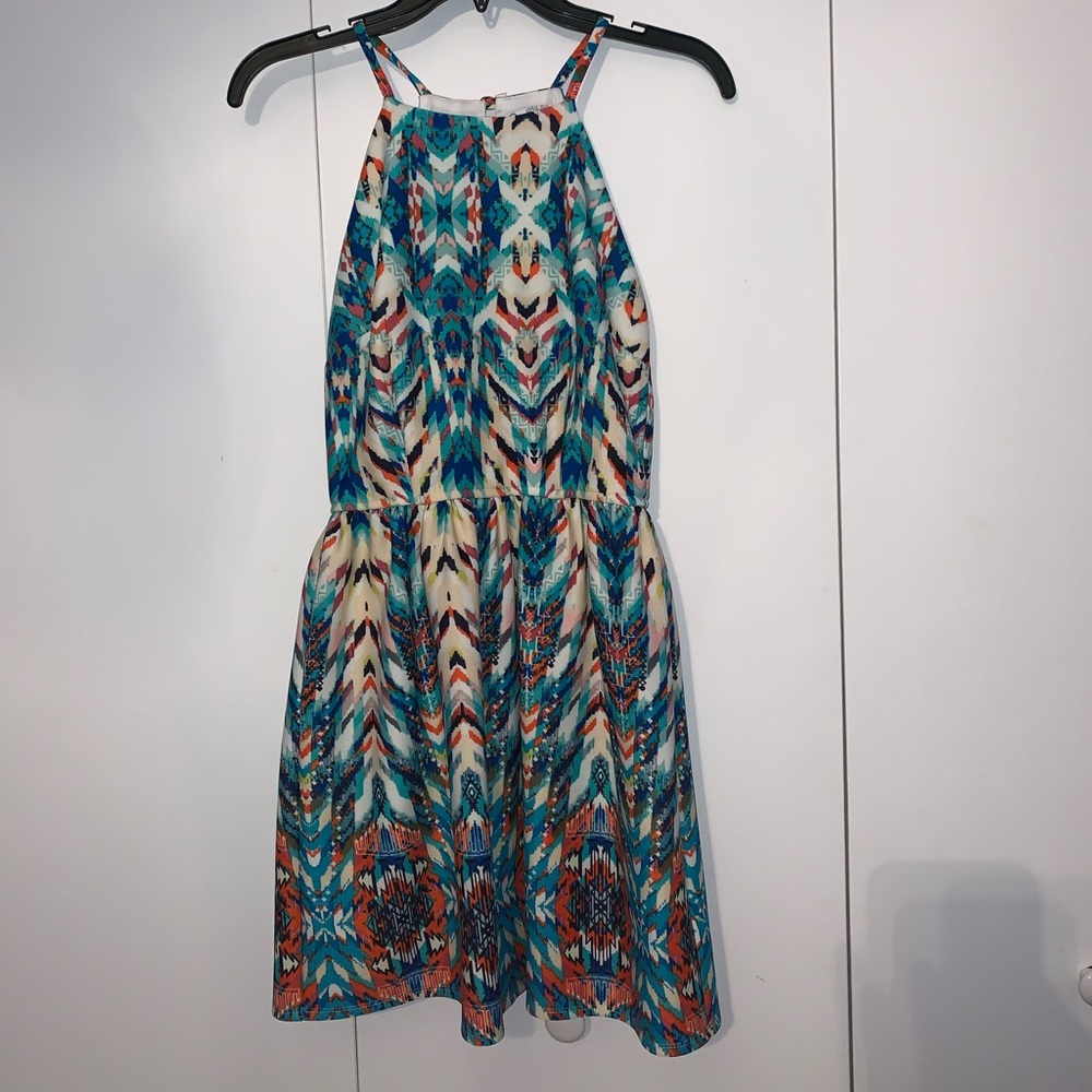 Multi-colored pattern dress